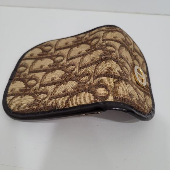 Auth Christian Dior Monogram Trotter Coin Case Brown Small Wallet Compact Retro - Picture 7 of 11